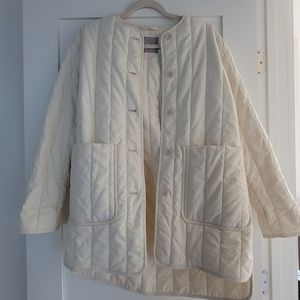 Everlane cream quilted jacket
